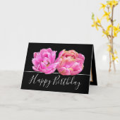 Gorgeous Pink Tulip Hübsch Floral Bouquet Geburtst Karte (Gelbe Blume)