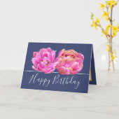 Gorgeous Pink Tulip Hübsch Floral Bouquet Geburtst Karte (Gelbe Blume)