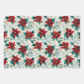 Gorgeous Poinsettia Weihnachtskoordination Geschenkpapier Set (Vorderseite)