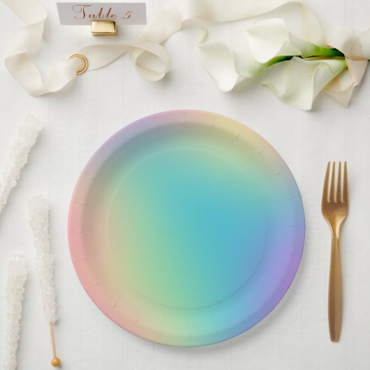 Gorgeous Rainbow Gradient Pappteller (Hochzeit)