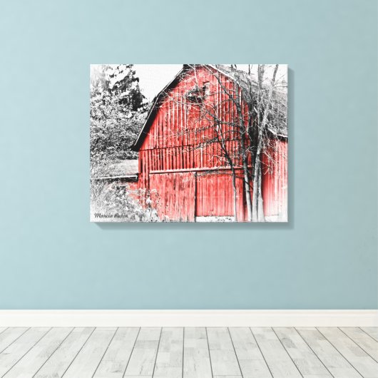 Gorgeous Red Barn Leinwanddruck (Insitu (Holzboden))