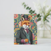 Gorgeous Red Fox in einem Anzug Postkarte (Stehend Vorderseite)