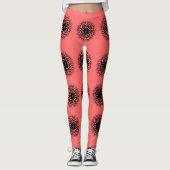 Gorgeous Red Mandela Pattern Leggings (Vorderseite)