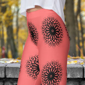 Gorgeous Red Mandela Pattern Leggings
