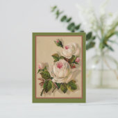 Gorgeous Redoute White Roses Postkarte (Stehend Vorderseite)