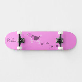 GORGEOUS Rosa Beagle Hunde Kunst mit Paw Prints Skateboard