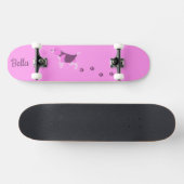 GORGEOUS Rosa Beagle Hunde Kunst mit Paw Prints Skateboard (Horizontal)