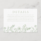 Gorgeous Sage Line Art Wedding Details Begleitkarte (Vorderseite)