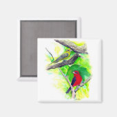 Gorgeous Scarlet Tanager Gemälde Magnet (Vorderseite/Rückseite)