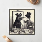 Gorgeous Schnauzer Picture Notecard Mitteilungskarte (Vorderseite/Rückseite Beispiel)