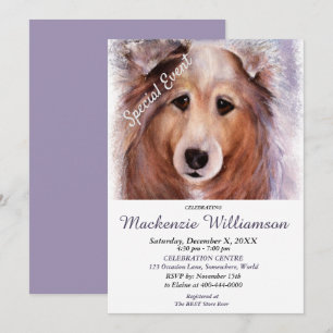 GORGEOUS SHELTI PUPPY WISHES GLÜCKLICH BIRTHDAY EINLADUNG