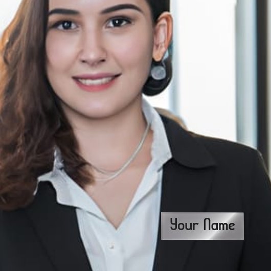 Gorgeous Silver Sheen Namenschild