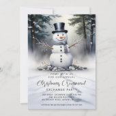 Gorgeous Snowman Frosted Forest Ornament Exchange Einladung (Vorderseite)