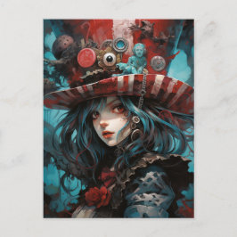 Gorgeous Steampunk Alice Postkarte