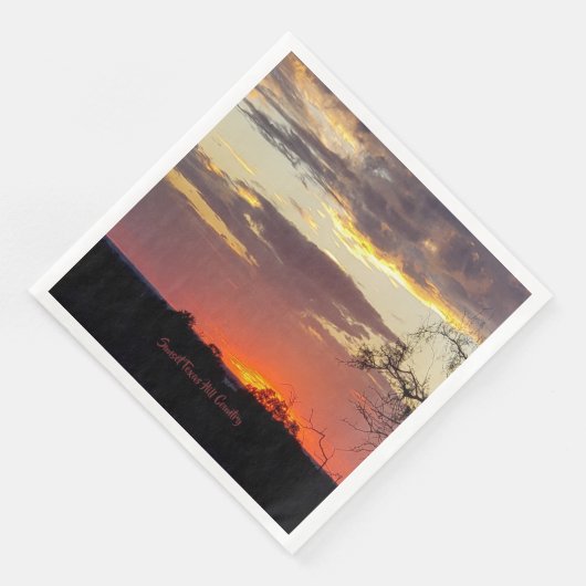 Gorgeous Sunset Texas Hill Country Serviette (Ecke)