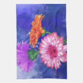 Gorgeous Three Color Gerberas Kitchen Towel Geschirrtuch (Vertikal)