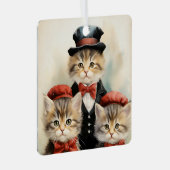 Gorgeous Three Kitten Family Christmas Ornament Aus Metall (Vorderseite Rechts)