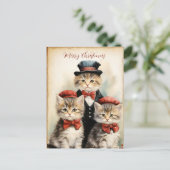 Gorgeous Three Kitten Family Christmas Postkarte (Stehend Vorderseite)