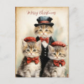 Gorgeous Three Kitten Family Christmas Postkarte (Vorderseite)