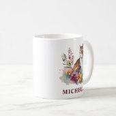 Gorgeous Watercolor Calico Katze und Blume Kaffeetasse (VorderseiteRechts)