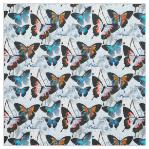 Gorgeous Watercolor Morpho Butterfly Artwork Stoff