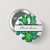 Gorgeous Watercolor Prickly Cactus Button (Vorne & Hinten)