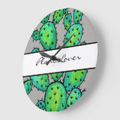 Gorgeous Watercolor Prickly Cactus Große Wanduhr (Winkel)