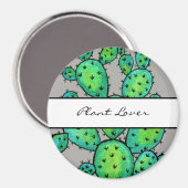 Gorgeous Watercolor Prickly Cactus Magnet (Vorderseite/Rückseite)