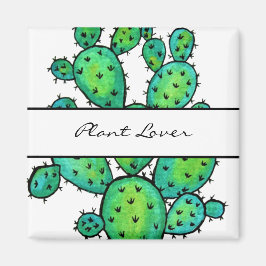 Gorgeous Watercolor Prickly Cactus Magnet