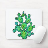 Gorgeous Watercolor Prickly Cactus Mousepad (Mit Mouse)