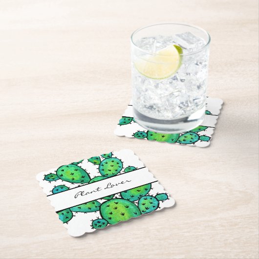 Gorgeous Watercolor Prickly Cactus Untersetzer (Vor Ort)