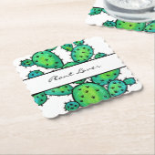 Gorgeous Watercolor Prickly Cactus Untersetzer (angewinkelt)
