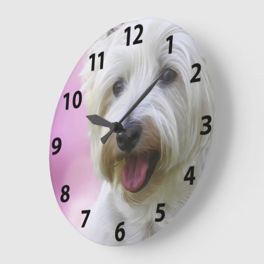 Gorgeous Westie Face Große Wanduhr (Winkel)