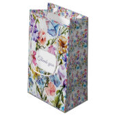 Gorgeous Whimsical Floral Kleine Geschenktüte (Rückseite Schrägansicht)