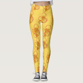 Gorgeous Yellow Mustard Honeycomb Muster Leggings (Vorderseite)