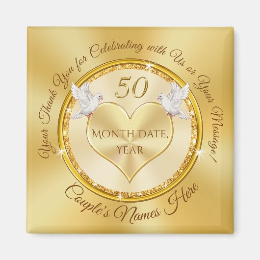 Gorgeous yet Cheap 50th Anniversary Party Favors Magnet (Vorne)