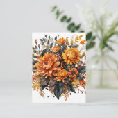 Gorgeus Fall Floral Ankündigungspostkarte (Stehend Vorderseite)