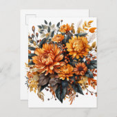 Gorgeus Fall Floral Einladungspostkarte (Vorne/Hinten)