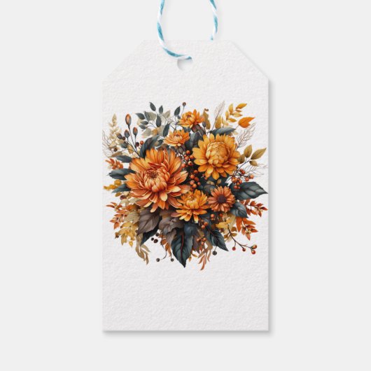 Gorgeus Fall Floral Geschenkanhänger (Rückseite)
