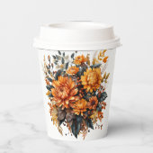 Gorgeus Fall Floral Pappbecher (Rückseite)