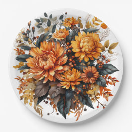 Gorgeus Fall Floral Pappteller