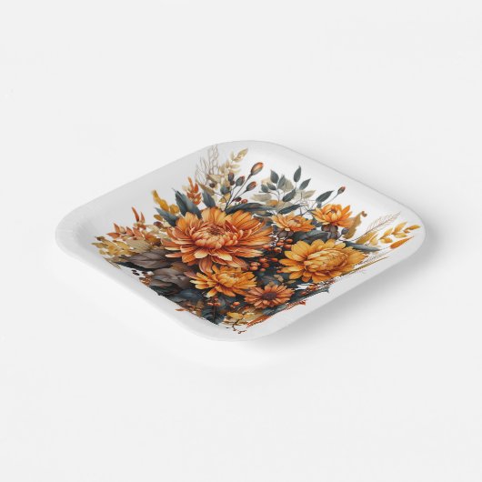 Gorgeus Fall Floral Pappteller (Gewinkelt)