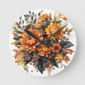 Gorgeus Fall Floral Runde Wanduhr (Vorderseite)