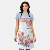 Gorgey Pink Roses Personalisiert Schürze (Getragen)