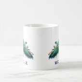 Gorgey Watercolor Personalisiert Peacock Kaffeetasse (Mittel)