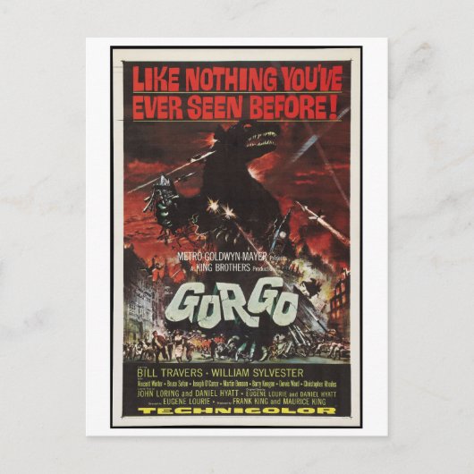 Gorgo 1961 Sci Fi Horror Film Retro Postkarte (Vorderseite)