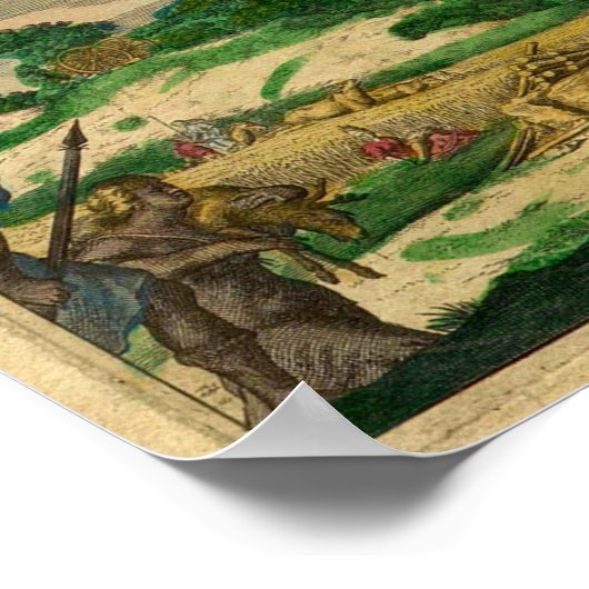 Gorgoeus Alte Weltkarte Poster (Ecke)