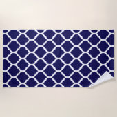 Gorgoeus Blue marokkanisches Quatrefolienmuster Strandtuch (Vorderseite)
