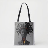 Gorgon Abstract Graphite Tote Bag Tasche (Vorderseite)