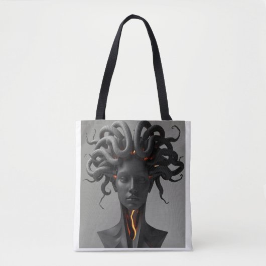 Gorgon Abstract Graphite Tote Bag Tasche (Vorderseite)